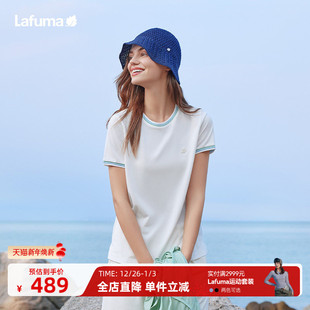 法国LAFUMA乐飞叶户外夏季 T恤女士百搭圆领吸湿速干 休闲运动短袖