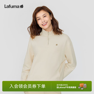 LAFUMA乐飞叶户外秋冬新款 T恤上衣 宽松半拉链套头卫衣女休闲长袖