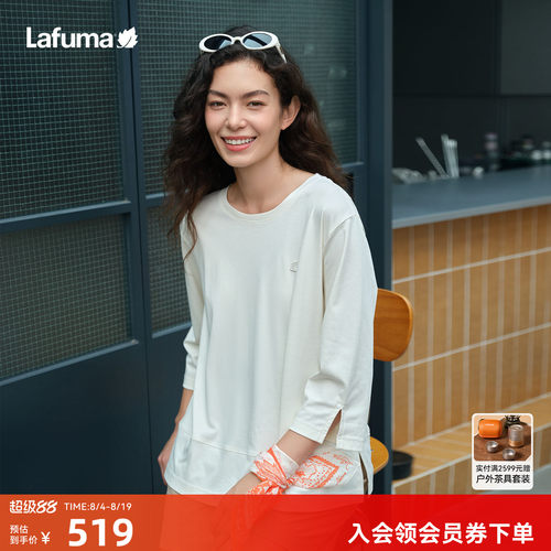 乐飞叶七分袖长袖T恤女士