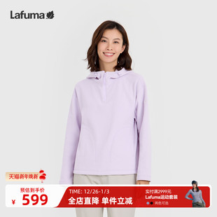 法国LAFUMA乐飞叶户外秋冬连帽半拉链薄款 T恤女士保暖卫衣运 长袖