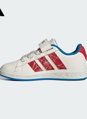 adidas阿迪达斯男小童GRANDCOURTSPIDER-MANEL运动跑步鞋JS0778