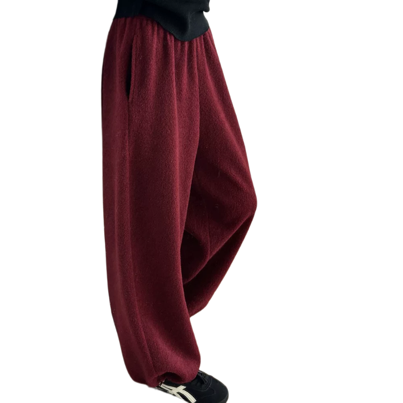 言双 韩系仿羊羔毛松紧腰卫裤女 冬季可束脚百搭休闲裤长裤,女装/女士精品,卫裤,淘宝优惠券,粉丝福利购,淘宝优惠卷