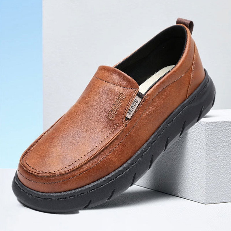 老北京布鞋男棕色一脚蹬防滑软底休闲仿皮防水鞋舒适爸爸鞋大码47,流行男鞋,布鞋,淘宝优惠券,粉丝福利购,淘宝优惠卷