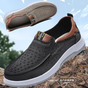 老北京布鞋男夏季网鞋帆布鞋男款中老年爸爸休闲防滑户外轻便板鞋