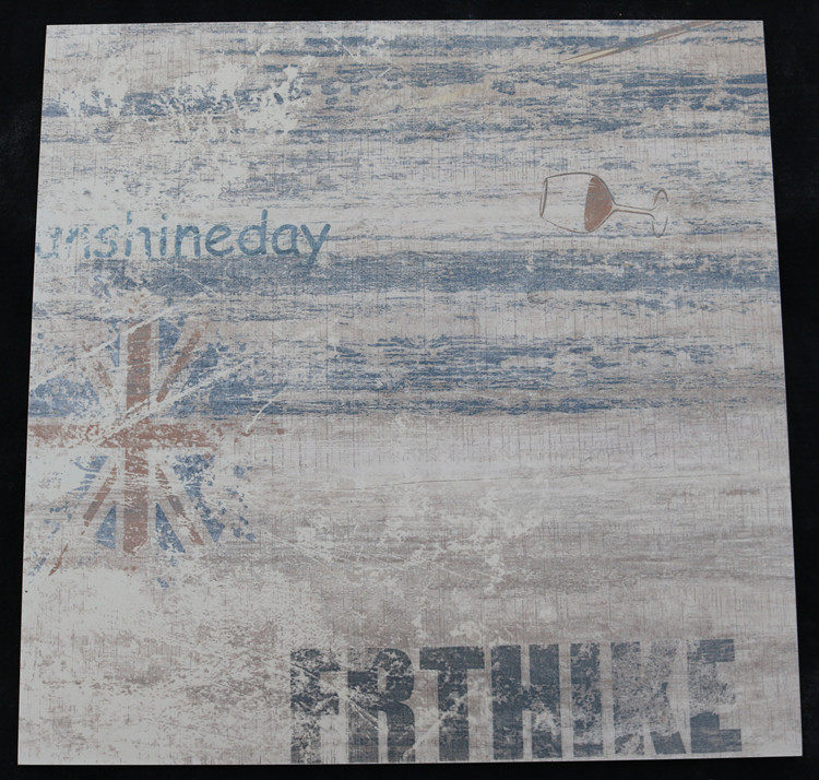 个性涂鸦木纹瓷砖600600做旧木纹砖仿古砖水泥砖花砖餐厅网咖地砖