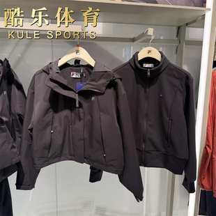 FILA斐乐女子两件套2025冬新款 运动宽松保暖连帽上衣F11W543701F