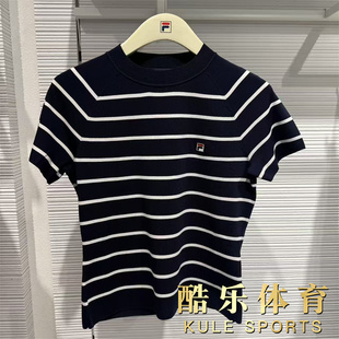 FILA斐乐女装2026年春夏新款修身编织衫运动休闲T恤衫F11W628413