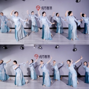 烟雨江南舞蹈服装青花瓷演出服古典舞纱衣艺考中国舞练功服表演服