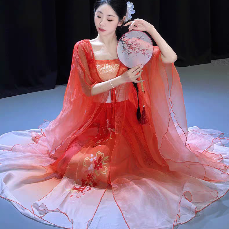 鲤美人舞蹈服装新款古典舞超仙飘逸纱衣洛阳旧事锦鲤中国舞表演服