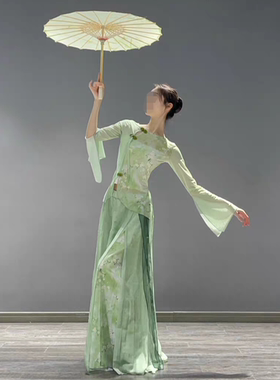 油纸伞舞蹈服装上春山演出服中国风古典舞声韵纱衣套装江南表演服