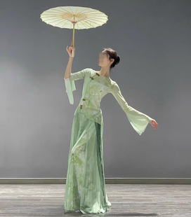 油纸伞舞蹈服装 江南表演服 上春山演出服中国风古典舞声韵纱衣套装