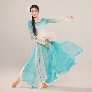 相思谣古典舞服装中国舞春三月演出服咏春身韵纱衣鸳鸯戏团扇表演