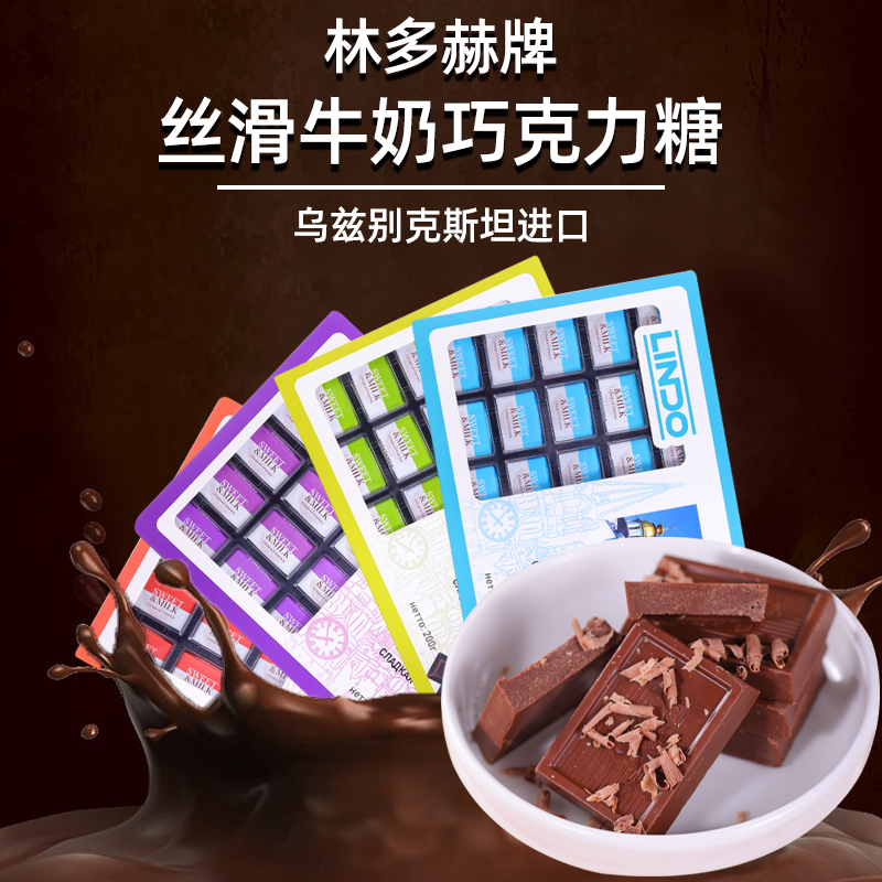 乌兹别克斯坦原装进口牛奶迷你巧克力糖果休闲食品礼盒装200克