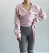 瑜伽健身服戴帽衫 经典 秋冬routine时尚 女加绒加厚外套保暖上衣