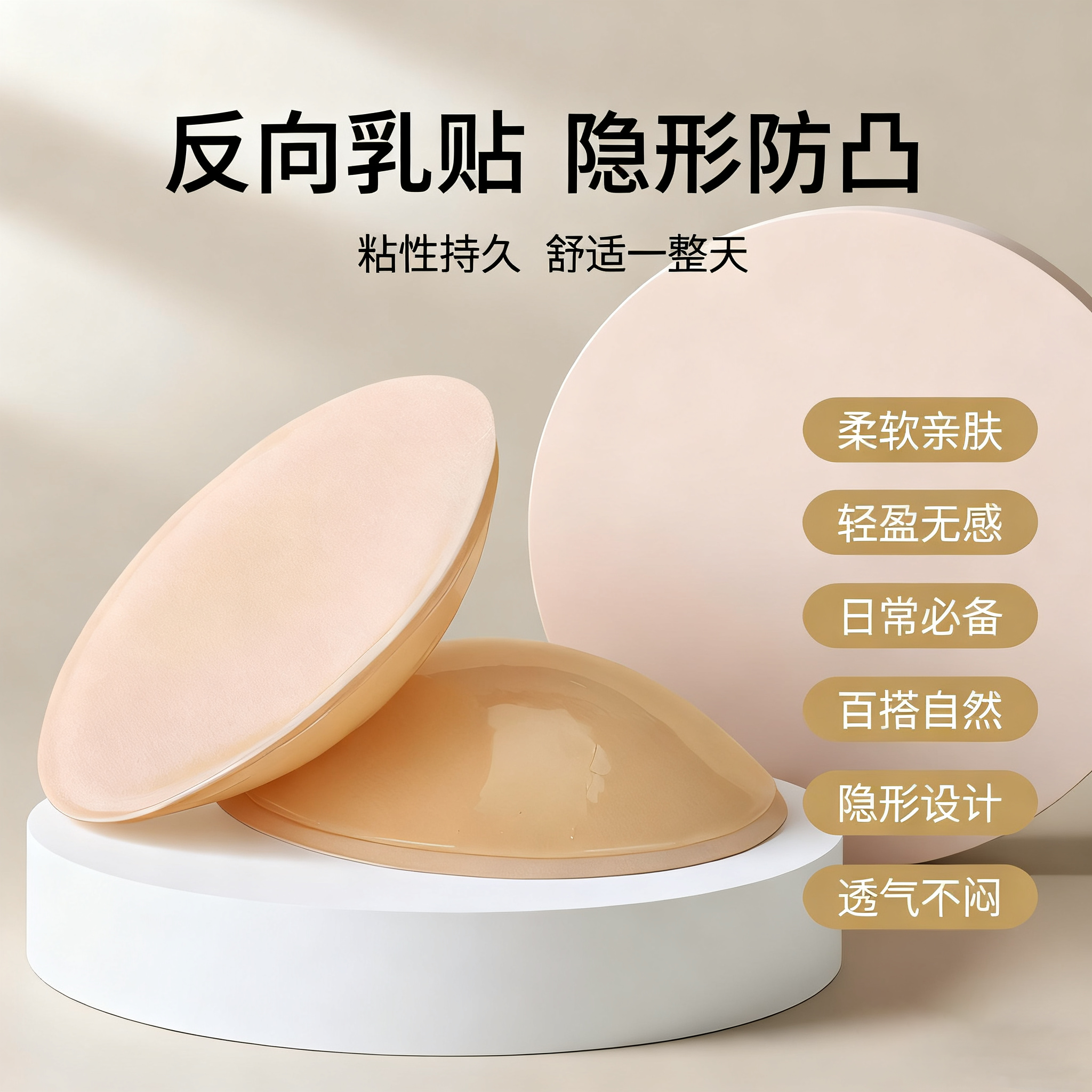 自粘胸垫隐形薄款防凸点反向乳贴贴衣服睡衣吊带礼服裙装日常百搭 - 封面