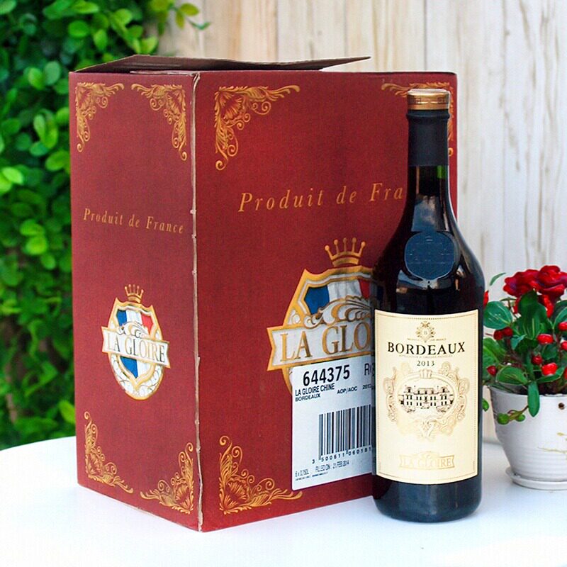 6瓶法国拿戈卢波尔多干红葡萄酒AOC级750ml红酒厦门古龙原装进口