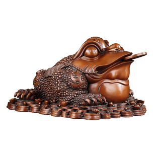 紫铜金蟾摆件三足进宝蟾蜍中式店铺公司前台装饰品开业乔迁礼品