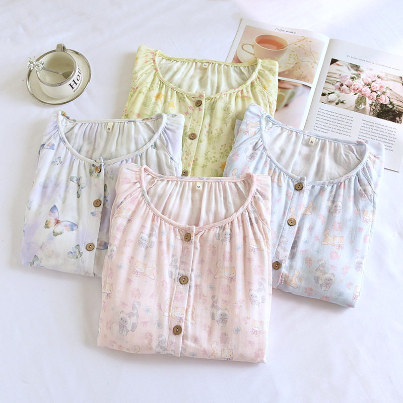 多款竹纤维带胸垫月子待产服春秋产后哺乳孕妇睡衣夏季产妇两件套
