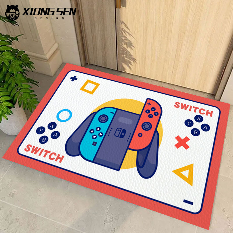 任天堂SWITCH游戏机掌机皮革地垫入户垫子玄关换鞋区进家门口脚垫