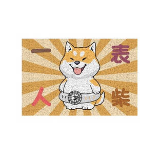 一表人柴柴貌双全爱犬柴犬瓜目相看丝圈地垫入户垫门口蹭土脚垫子