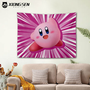 卡比的驭天飞行者星之卡比天空骑士游戏挂布卧室背景布墙面装饰画