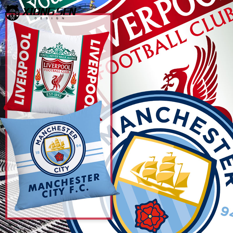 英超曼城阿森纳曼联切尔西维拉队抱枕办公室腰枕沙发靠垫汽车靠枕