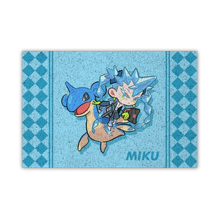 宝可梦初音未来联名拉普拉斯丝圈地垫子室内外玄关入户进门口脚垫