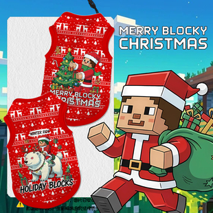 NASA联名我的世界圣诞节游戏宠物衣服小猫咪狗狗背心防掉毛大中小