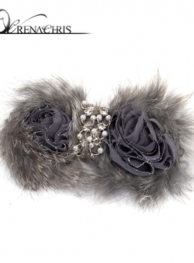 特价清仓Angelrena正品发饰头饰 兔毛复古蝴蝶结发夹顶夹发卡