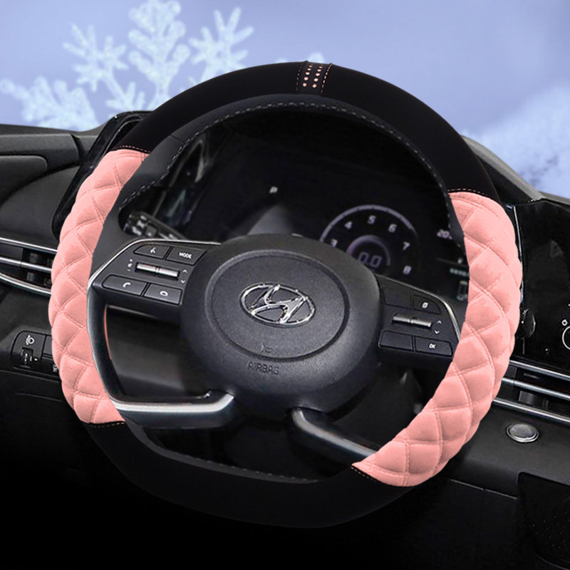 2021款北京现代第七代伊兰特ix35瑞纳冬天季方向盘套短毛内饰改装