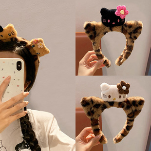 秋冬可爱猫咪毛绒发箍洗脸专用发卡子防滑头箍女2025新款发捆头饰