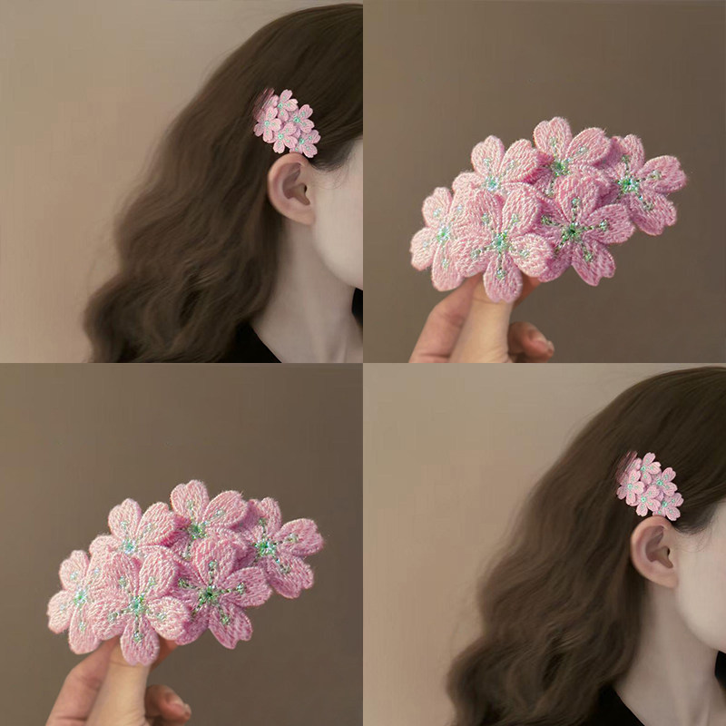 森系花朵发夹女2025新款