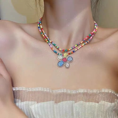 choker锁骨链彩虹项链彩虹项链