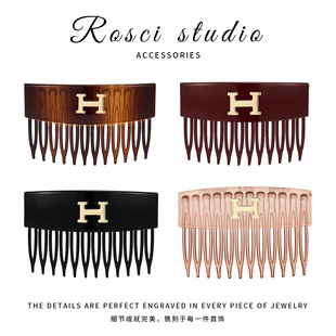 东大门同款字母H倒插梳发梳女2025新款发夹刘海夹高级感发卡头饰