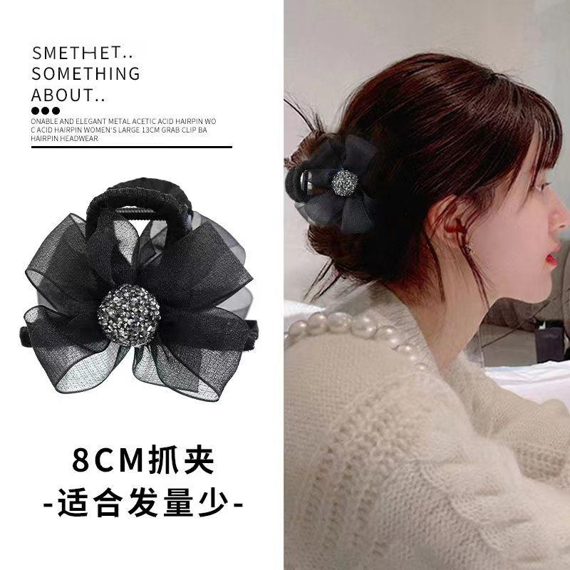 贝珠蝴蝶结抓夹高级发夹