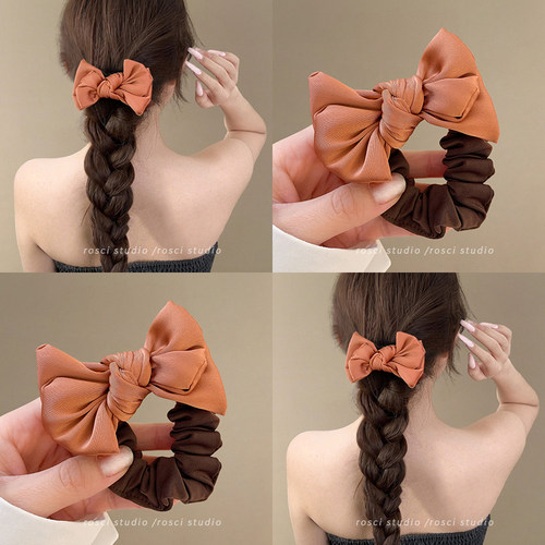 双层蝴蝶结小肠发圈女2025新款扎头发绳高级感洋气时尚皮筋发饰