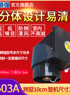 狮强S603A厨房油烟排气扇家用强力排风扇换气扇10寸窗式扇