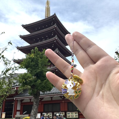 日本兔子铃铛2025年新款福铃凯蒂猫哆啦A梦手机链吊坠铜挂件礼物