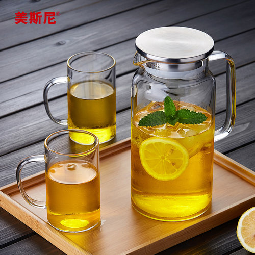 美斯尼加厚玻璃冷水壶大容量水瓶