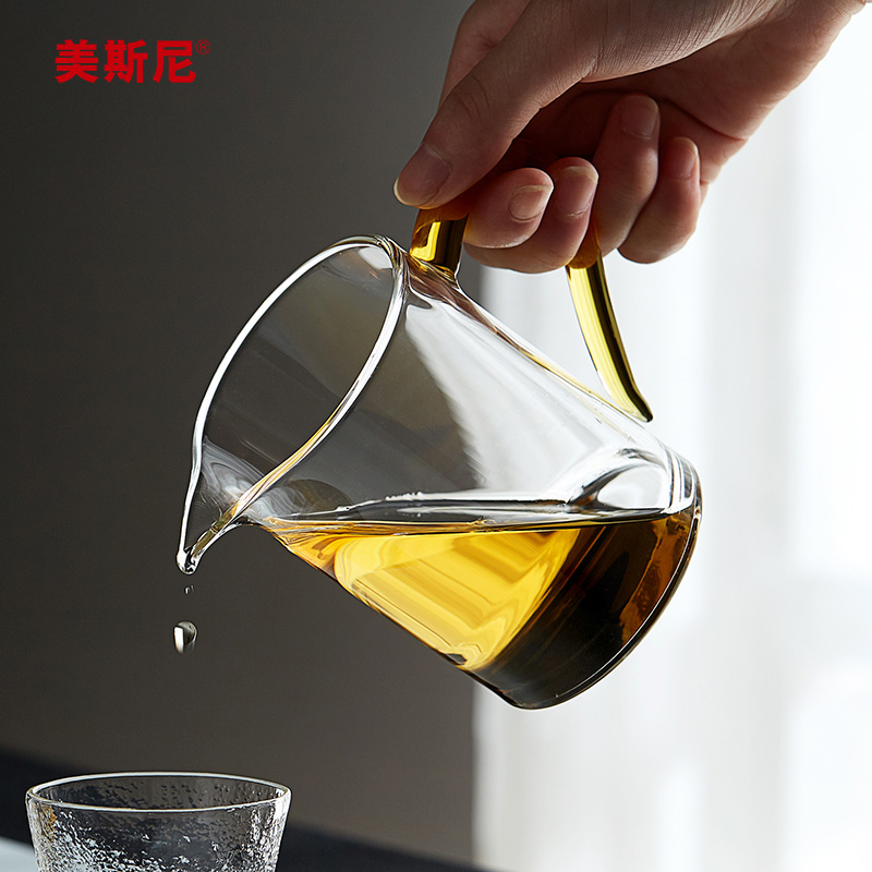 美斯尼  玻璃公道杯茶漏套装耐热过滤公杯功夫茶具配件茶海分茶器