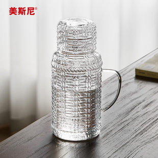 美斯尼冷水壶玻璃耐高温水壶家用储水瓶凉水杯大容量冷泡壶套装