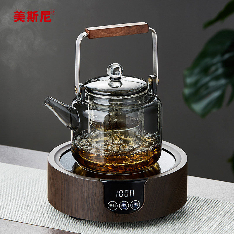 美斯尼玻璃煮茶壶可明火电陶炉专用烧水壶家用泡茶壶蒸煮茶器茶具