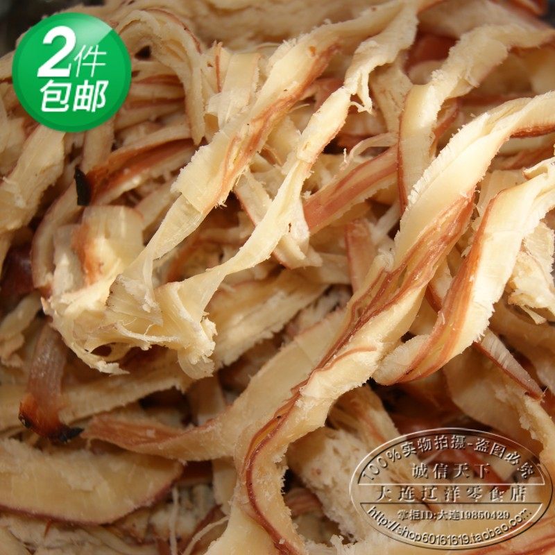 手撕鱿鱼条  大连鱼儿村海鲜零食鱿鱼丝 250克