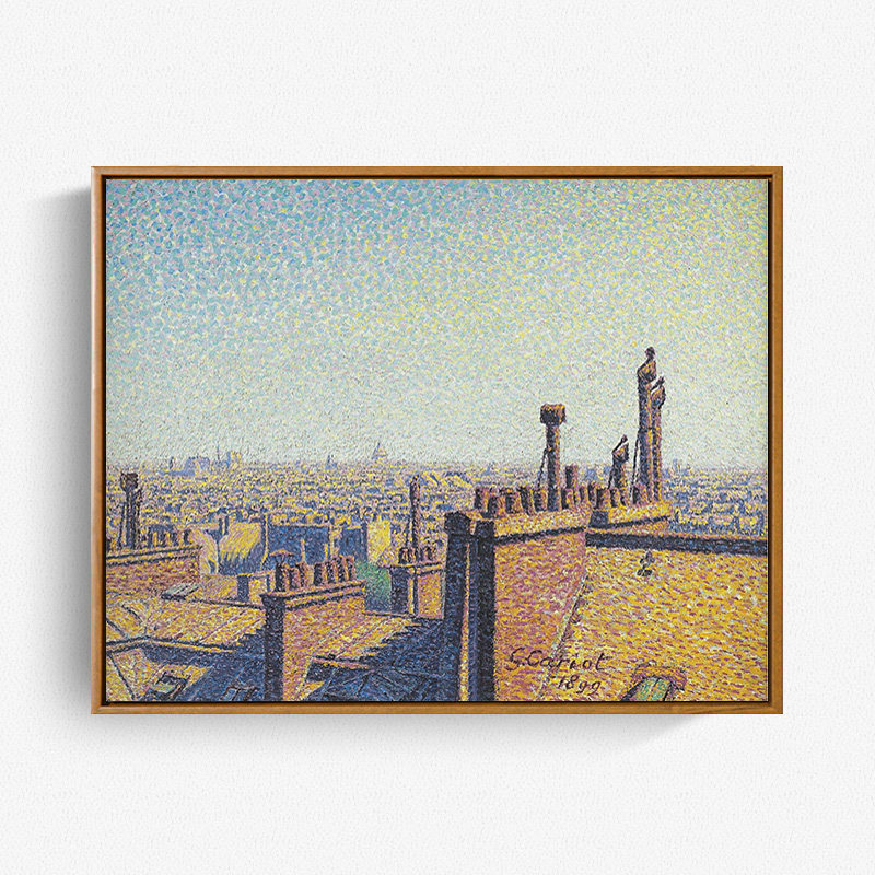 巴黎的屋顶 油画布喷绘仿制油画客厅卧室沙发背景装饰画风景挂画