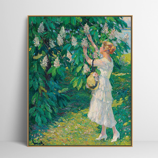 库库尔人物印刷喷绘仿制油画客厅卧室沙发背景装饰画风景挂画壁画