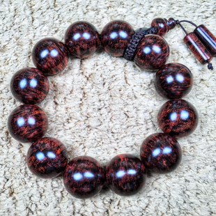 海南黄花梨对眼2.0蜘蛛纹瘤疤花水波108颗女佛珠男手串紫油梨鬼脸