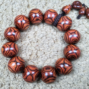 海南黄花梨紫油梨鬼脸2.0男对眼蜘蛛纹108颗水波满瘤疤佛珠女手串