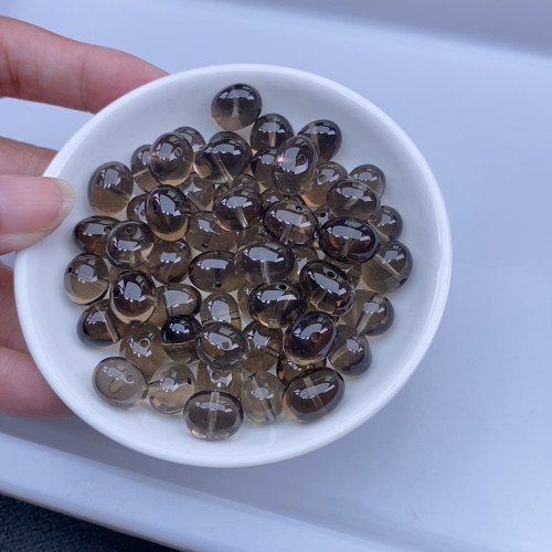 10-12mm茶晶横孔鸽子蛋4个