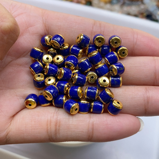 6x6.4mmS925银青金石汉堡珠1个