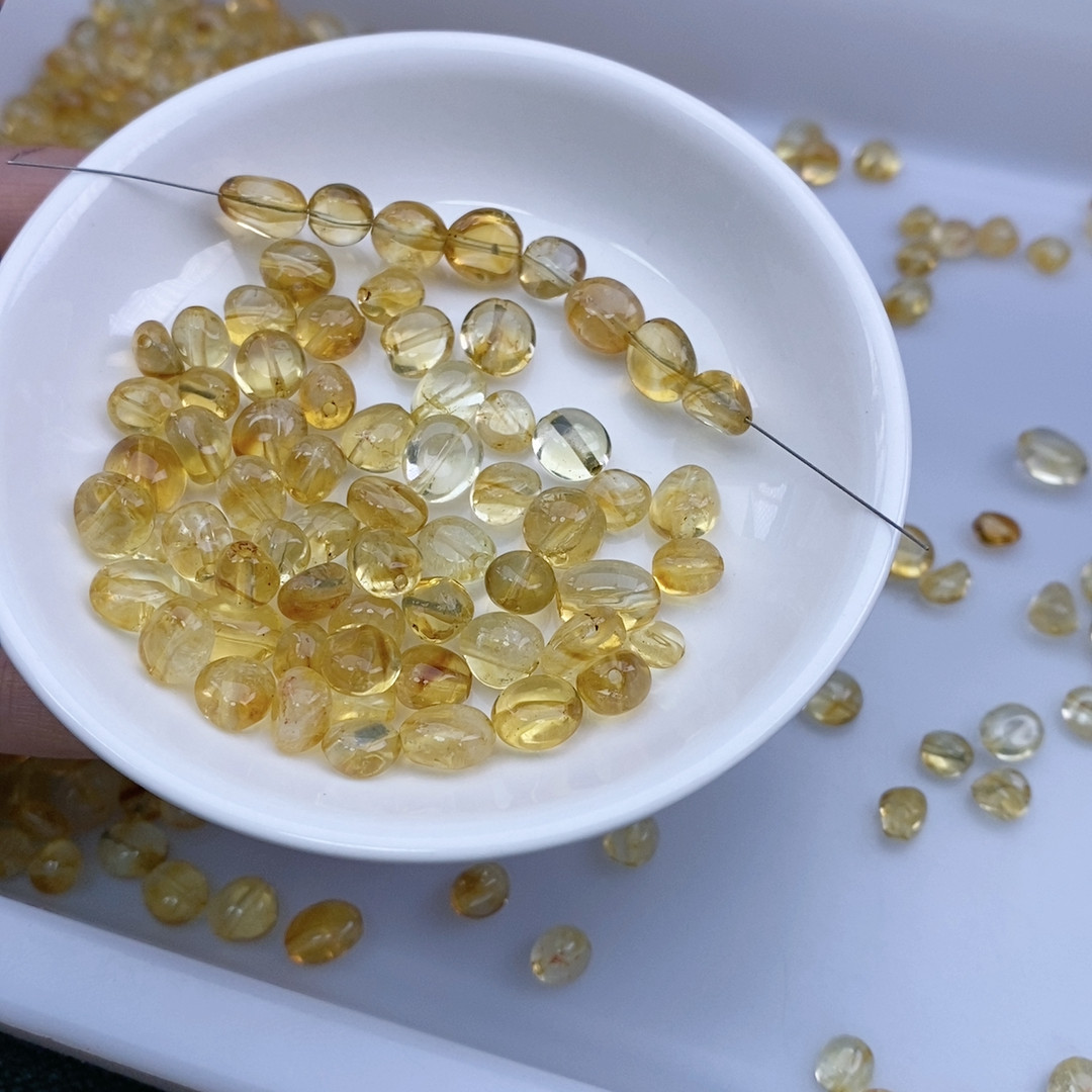 6-9m黄塔晶随形糖豆20个图片